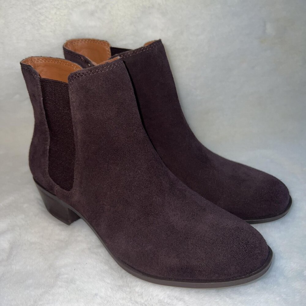 Lucky Brand Byslea Heeled Chelsea Suede Booties